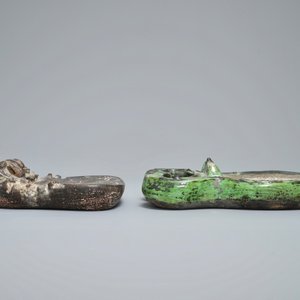 Deux grandes pierres à encre de type Duan, Chine, 19/20ème — photo 2