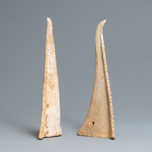 Deux grandes tuiles faitières en terre cuite et polychromie, Sawankhalok, Thaïlande, 14/16ème — photo 5