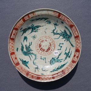 Deux grands plats en porcelaine de Chine polychrome dite 'de Swatow', Ming — photo 31
