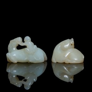 Deux groupes en jade sculpté aux sujets animaliers, Qing — photo 4