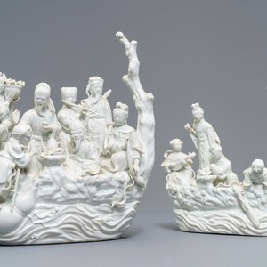 Deux groupes en porcelaine blanc de Chine de Dehua, 19ème — photo 1
