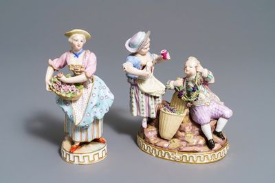 Deux groupes en porcelaine de Meissen, Allemagne, 19/20ème