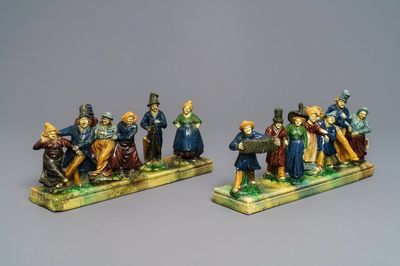 Deux groupes en poterie flamande, prob. Torhout, début du 20ème