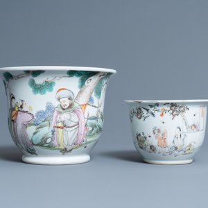 Deux jardinières en porcelaine de Chine qianjiang cai, 19/20ème — photo 3