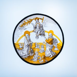 Deux médaillons en verre peint à décor du 'Jugement dernier' &' Abraham voit Sodome en flammes', Pays-Bas méridionaux, probablement 19ème — photo 7