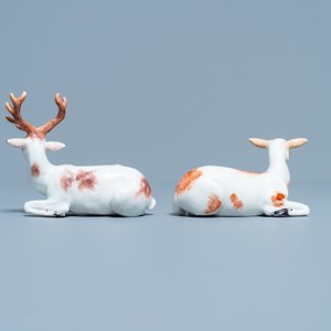 Deux modèles de cerfs en porcelaine, probablement Chelsea, Angleterre, 18ème — photo 4