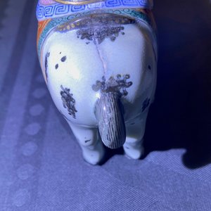 Deux modèles d'un éléphant et d'un cheval en porcelaine de Chine famille rose, Qianlong — photo 14