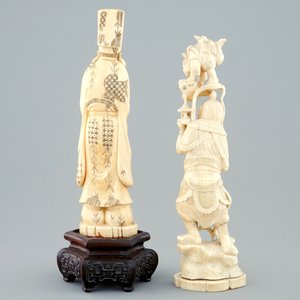 Deux okimono en ivoire, Japon, Meiji, vers 1900 — photo 4