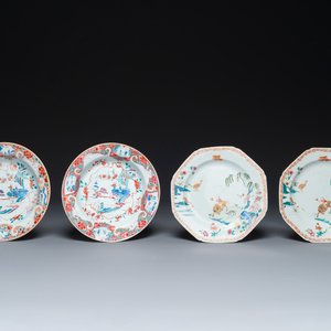 Deux paires d'assiettes en porcelaine de Chine famille rose, Yongzheng/Qianlong — photo 1