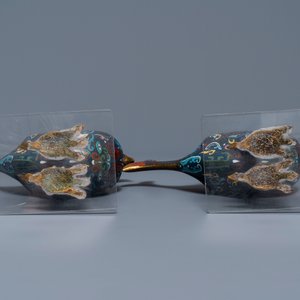 Deux paires de brûle-parfums en émaux cloisonnés, Chine, 19ème — photo 12