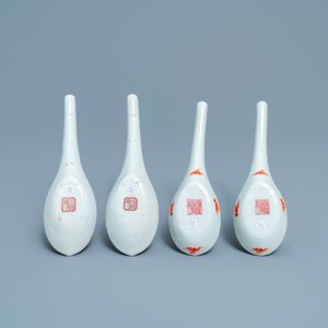 Deux paires de cuillères en porcelaine de Chine, dont une marque et époque de Daoguang — photo 3