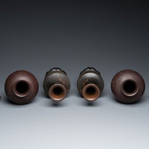 Deux paires de vases aux dragons sur socles en laque de Fuzhou ou Foochow, Chine, 19/20ème — photo 6