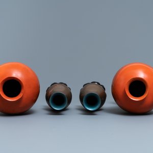 Deux paires de vases en laque de Chine, Fujian, République, 20ème — photo 5