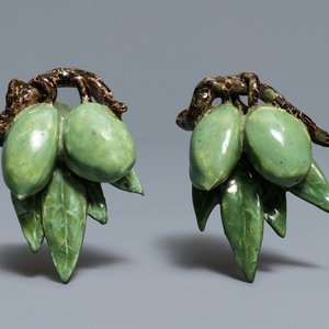 Deux paires d'olives en faïence polychrome de Delft, 18ème — photo 1