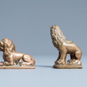 Deux petits modèles de lions en bronze, 16ème — photo 4