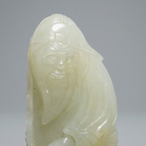 Deux pièces en jade céladon pâle sculpté, Chine, Qing — photo 8