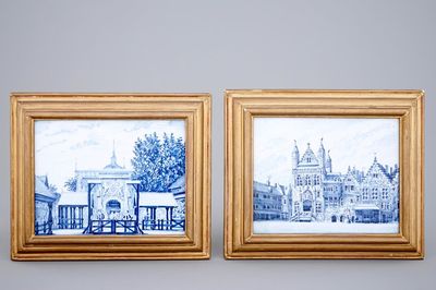 Deux plaques aux vues topographiques, Makkum, 19ème