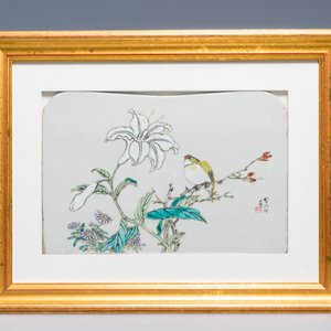 Deux plaques en porcelaine de Chine qianjiang cai, Jin Pin Qing, 19ème — photo 4