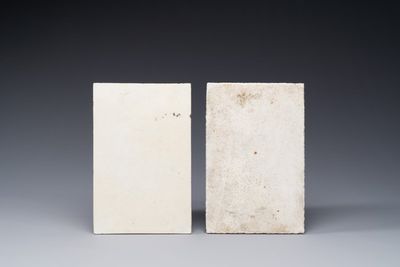 Deux plaques en porclaine de Chine qianjiang cai, signées Shi Qifeng 石奇峰 and Wang Xiliang 王錫良, daté 1944 — photo 2