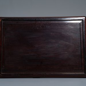 Deux plateaux et un socle en bois sculpté, Chine, 18/19ème — photo 4
