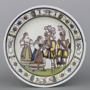Deux plats en faïence polychrome française, probablement Lille, atelier Wamps-Masquelier, fin 18e — photo 2