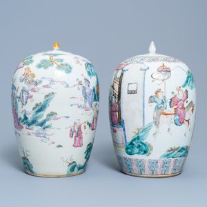 Deux pots à gingembre en porcelaine de Chine famille rose, 19ème — photo 4