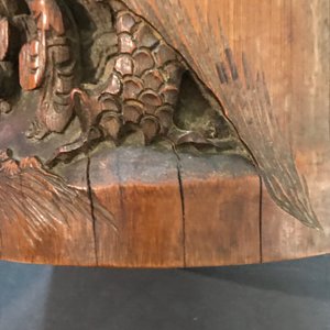 Deux pots à pinceaux en bambou sculpté, Chine, 18/19ème — photo 12