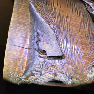 Deux pots à pinceaux en bambou sculpté, Chine, 18/19ème — photo 28