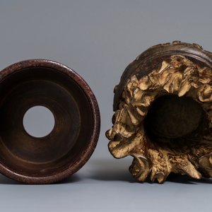 Deux pots à pinceaux en bois, Chine, 19/20ème — photo 5