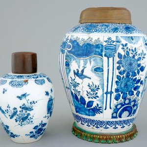 Deux pots en faïence de Delft au décor de chinoiserie, 17/18ème — photo 3