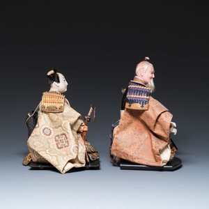 Deux poupées Gofun figurant des samouraïs, Japon, Edo/Meiji, 19ème — photo 5