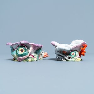 Deux salerons en forme de coquillages en porcelaine de Chelsea, Angleterre, 18ème — photo 2