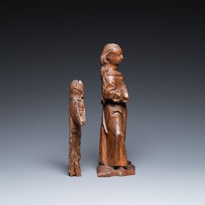 Deux sculptures de Sainte Cécile de Rome et de Marie Madeleine, Allemagne et Flandre, 16ème — photo 3