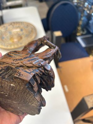 Deux sculptures en bois figurant Guanyin et Tudigong, Chine, Qing — photo 12