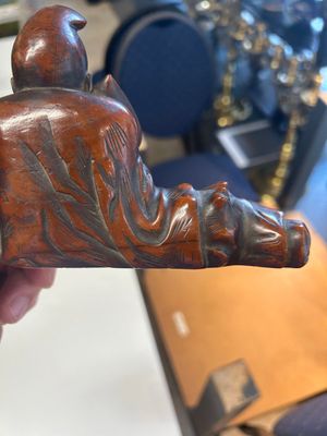 Deux sculptures en bois figurant Guanyin et Tudigong, Chine, Qing — photo 3