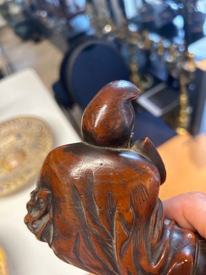Deux sculptures en bois figurant Guanyin et Tudigong, Chine, Qing — photo 4