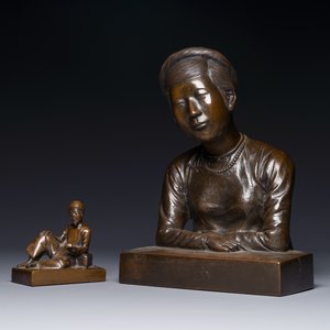 Deux sculptures en bronze, vietnam, 19/20ème — photo 1