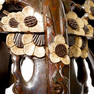 Deux socles en bois sculpté et marbre, Chine, 19/20ème — photo 6