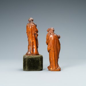 Deux statues de Vierges à l'enfant en buis sculpté, Flandres, 17ème — photo 4