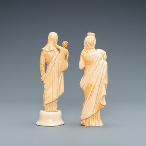 Deux statues de Vierges à l’Enfant en ivoire sculpté, Dieppe, France, 18ème — photo 4