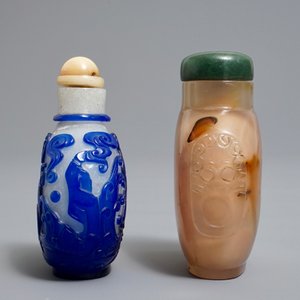 Deux tabatières en agate et verre, Chine, 19/20ème — photo 2