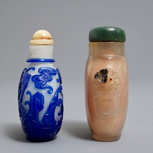 Deux tabatières en agate et verre, Chine, 19/20ème — photo 4
