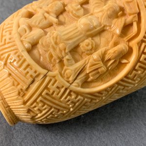 Deux tabatières en ivoire sculpté, Chine, 19ème — photo 16