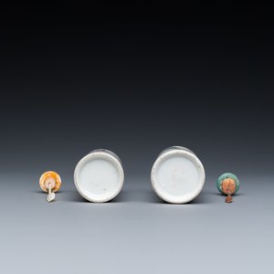 Deux tabatières en porcelaine de Chine famille verte à décor de dragons, 19ème — photo 7
