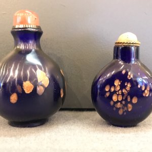 Deux tabatières en verre aventurine bleu saphir, Chine, 18/19ème — photo 5