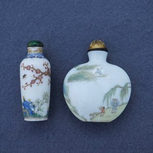 Deux tabatières en verre blanc émaillé, marques de Guyue Xuan, prob. ateliers impériaux, Pékin, Qianlong — photo 8