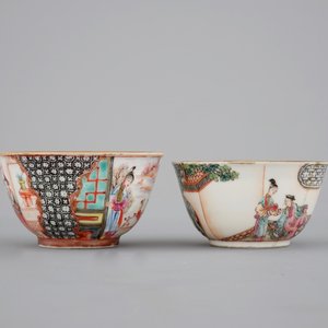 Twee Chinees porseleinen kop en schotels, Yongzheng, 1722-1735 — foto 5
