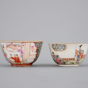 Twee Chinees porseleinen kop en schotels, Yongzheng, 1722-1735 — foto 6
