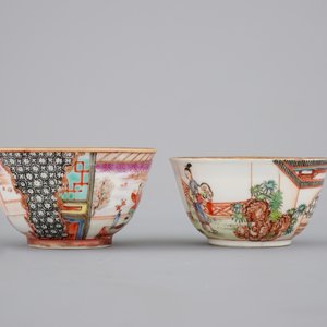 Twee Chinees porseleinen kop en schotels, Yongzheng, 1722-1735 — foto 7