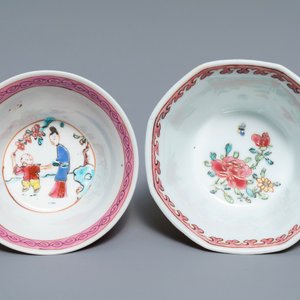 Deux tasses et soucoupes en porcelaine de Chine famille rose, Yongzheng/Qianlong — photo 8